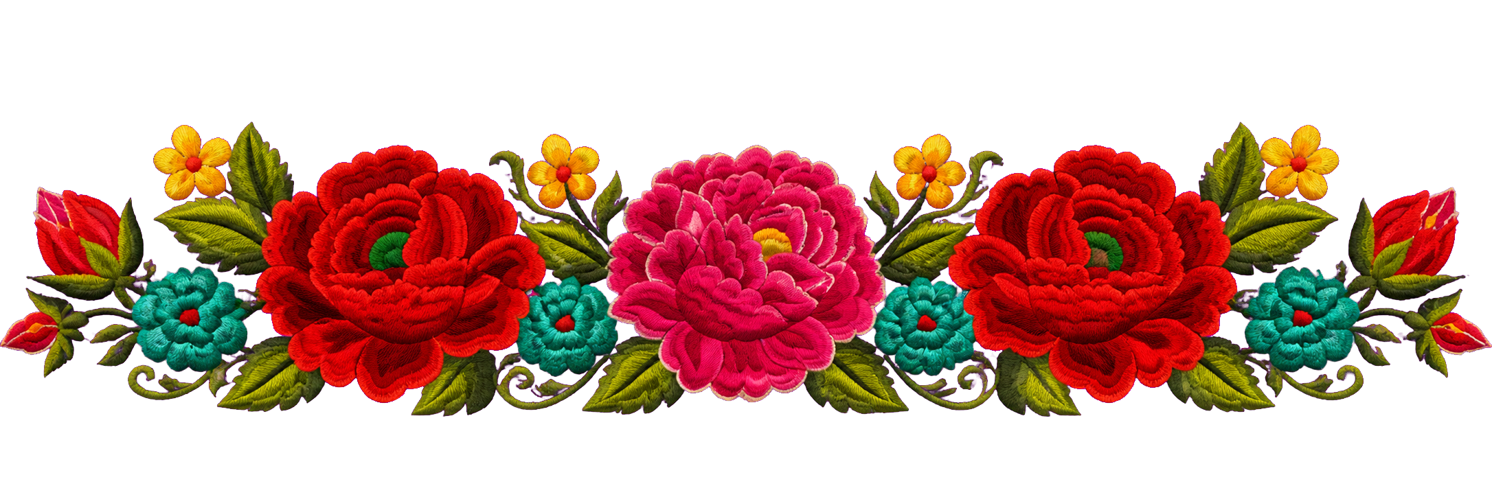 Adorno de flores bordadas del Istmo de Tehuantepec